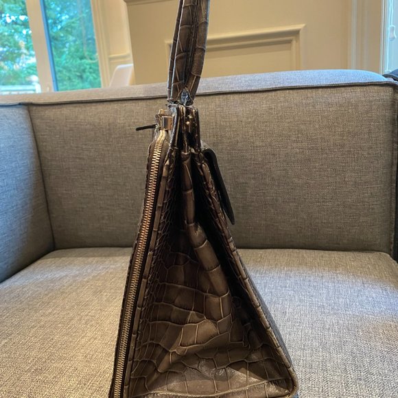 Marlowe Top Handle Flap Bag (Leather & Crocodile) - Picture 4 of 5